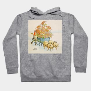 “Poinsettia Wagon” by Jenny Nystrom Hoodie